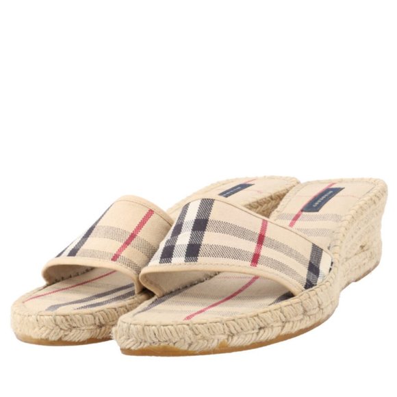 Burberry Shoes - EUC [Burberry] Signature Slip-On Espadrille Wedge Sandals Women's Size 35 (US 5)
